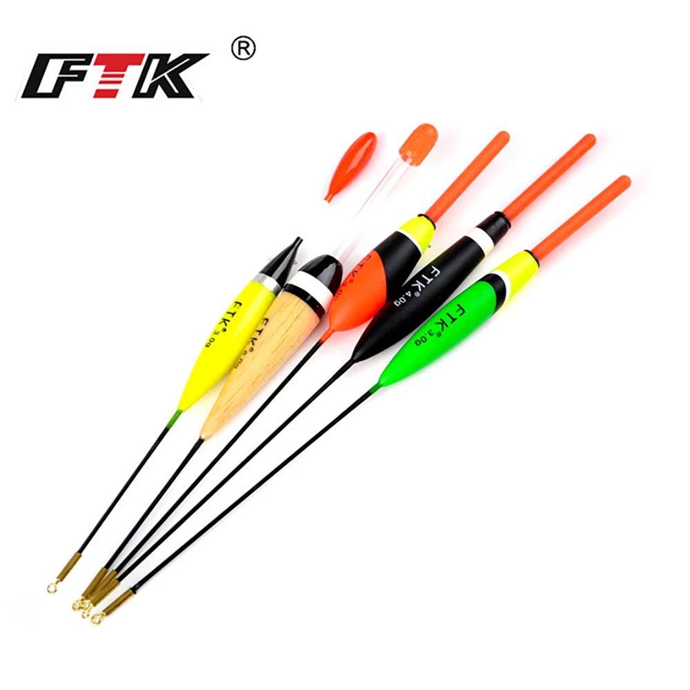 FTK Barguzinsky Fir 5Pcs/Lot 18cm-22cm Fishing Float Length Floating 3g 6g Mix Color For Carp Fishing