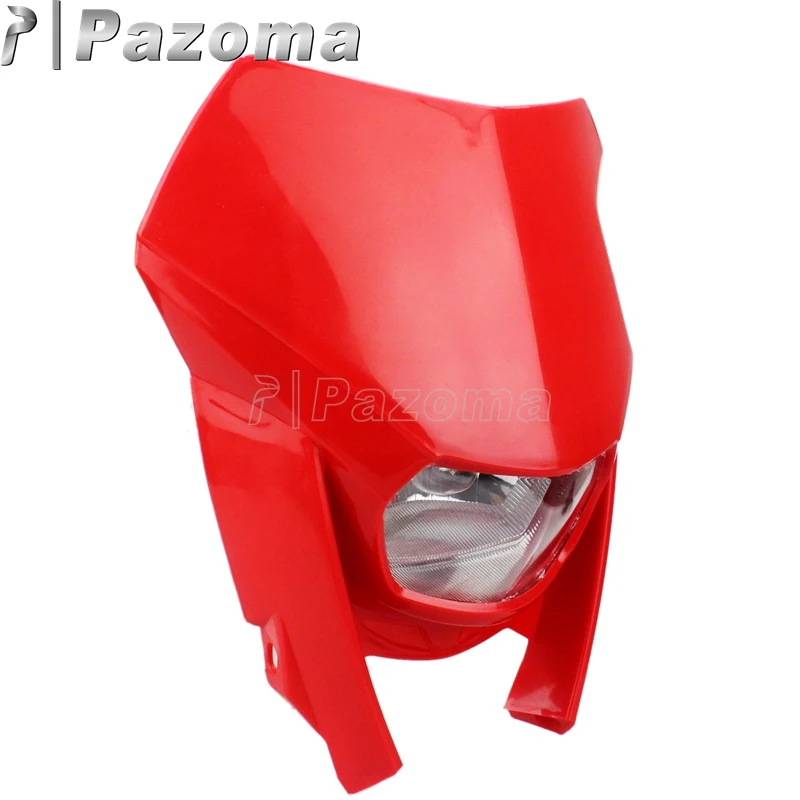 Red Supermoto Motocross Headlamp Dirt Bike Off Road Headlights for Honda CR CRM CRF 125 FMX 400 250 gasgas FSR FSE 450 EC400