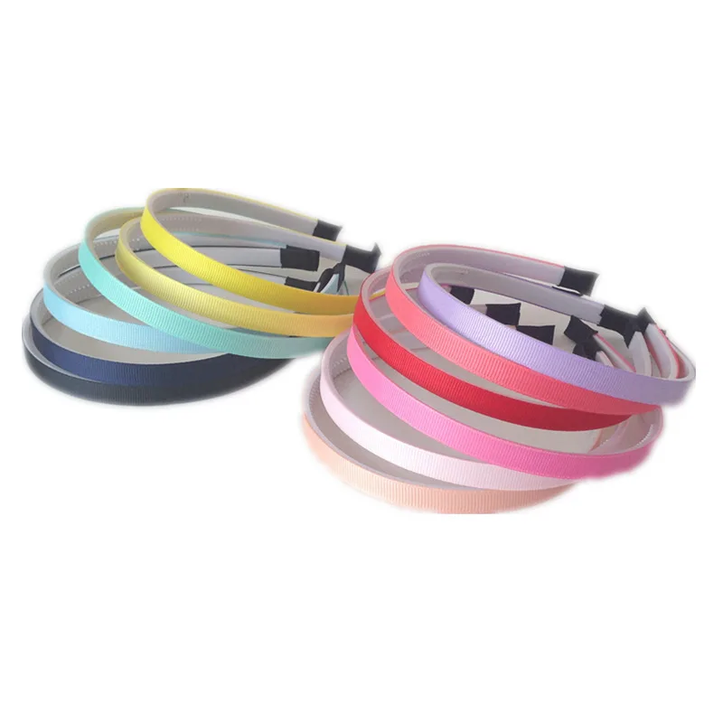 30pcs/Lot 1cm Grosgrain Ribbon Covered Hairband Wholesale Girls Plastic Headband with Teeth Women DIY Headwear Hair Hoop