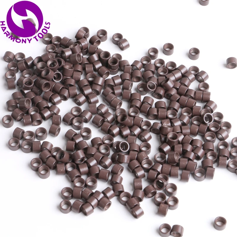 

HARMONY (1000/bottle) 8 Bottles 3.5x2.0x2.0mm Aluminum Screw Micro Rings Beads for I-tip Hair Extensions with 8 Colors