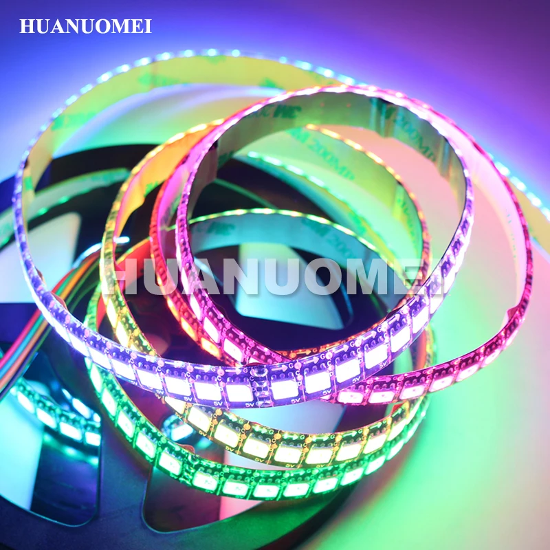 Imagem -06 - Endereçável 144leds m Hd107s Flexível Neon Flex Rgb Lâmpada Led Tira de Luz 5050 Smd Pixel Fita Decoração ao ar Livre tv Fita Preta