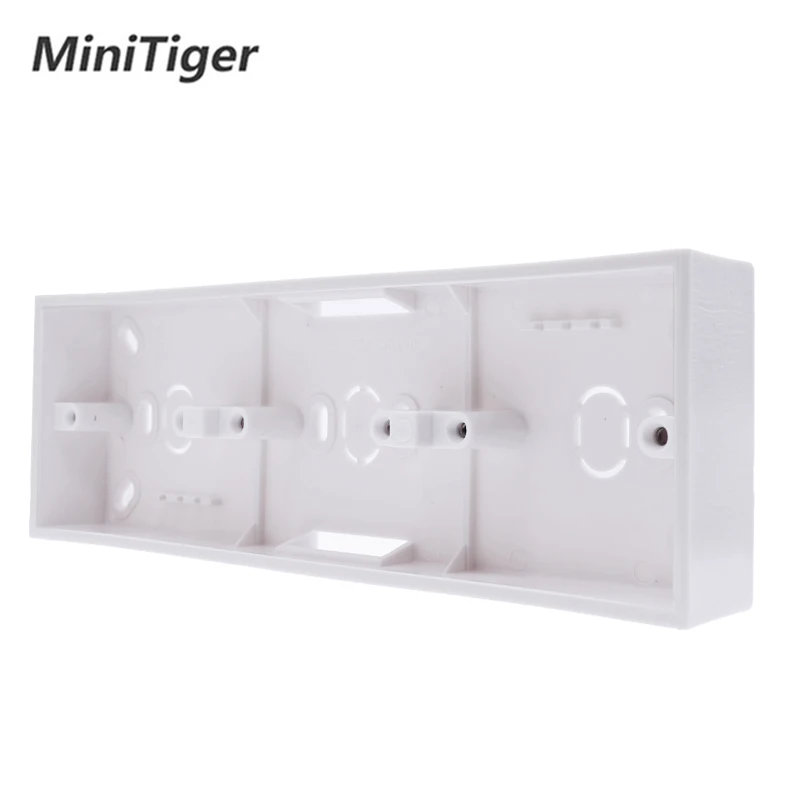 Minitiger External Mounting Box 258mm*86mm*34mm for 86 Type Triple Touch Switch or Socket Apply For Any Position of Wall Surface