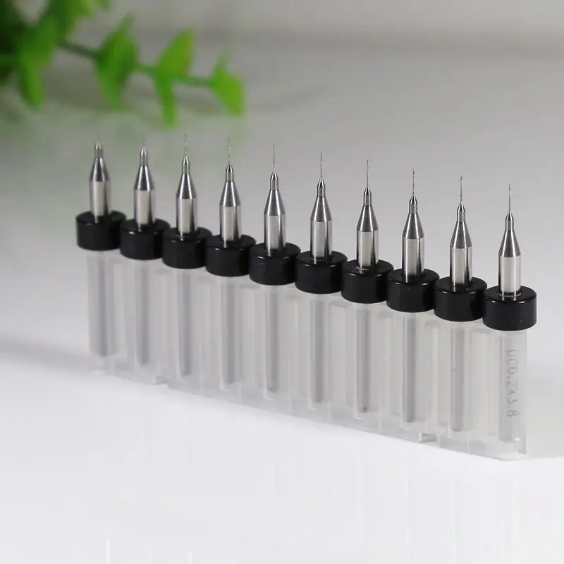 Mini Carbide Drill Bits, PCB Circuit Board CNC Woodworking Tools 0.3-1.2mm 10PCS