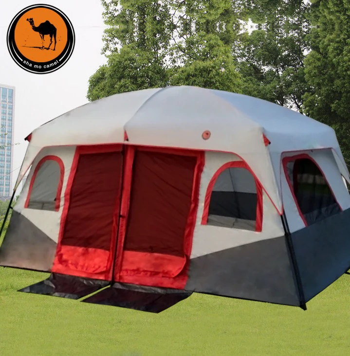 Ultralarge 6-10 Person Double Layer Two Bedroom Party Family Beach Tourist Camping Tent Large Gazebo Barraca