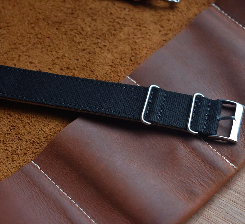 Genuine Leather Watch Strap Canvas Watch Band 18mm 20mm 22mm Watchband Replacement Wristband