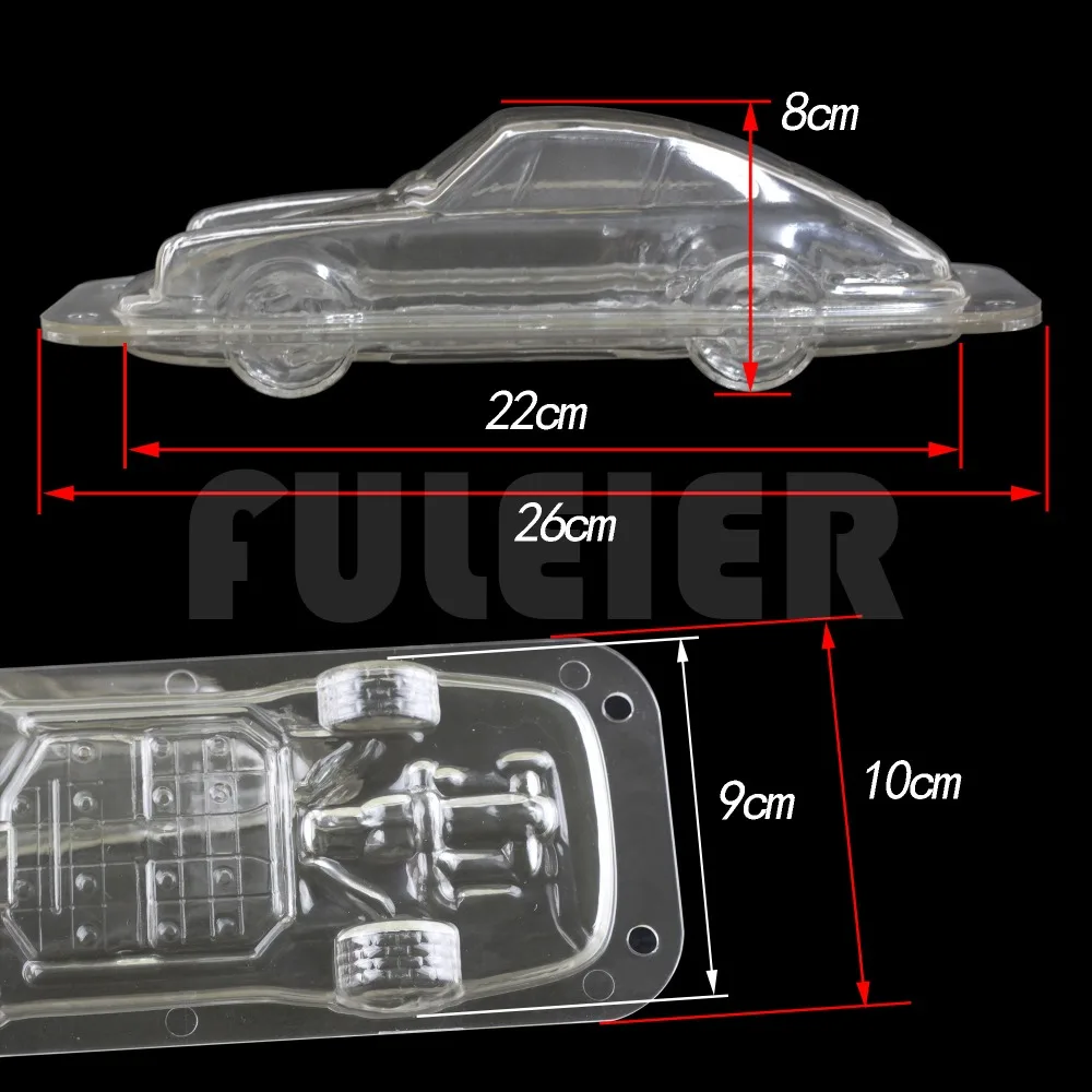 DIY  3D Sports Car 911 Chocolate Candy mold Plastic Belgian Chocolate Handmade Candy Baking Mold