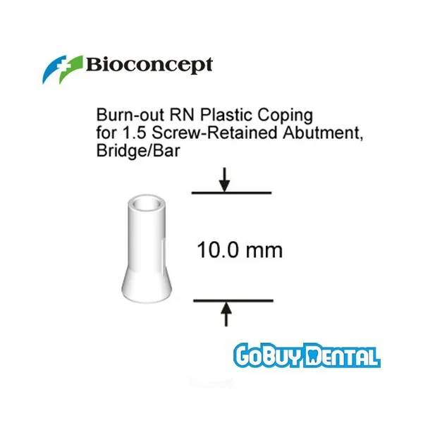 Straumann Compatible Burn-out RN Plastic Coping for 1.5 Screw-Retained Abutment,Bridge/Bar 090030