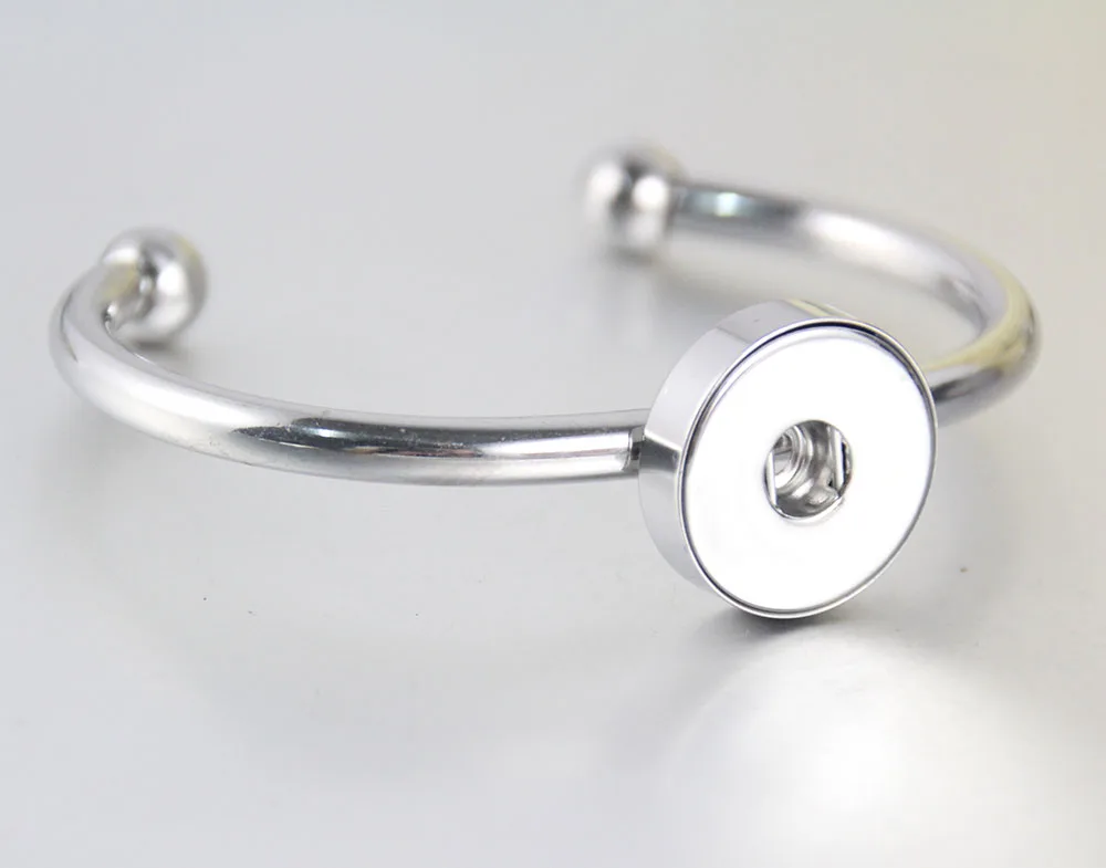 Fashion Charming Stainless steel metal Snap bracelet bangle fit 18MM snap buttons jewelry wholesale SG0061