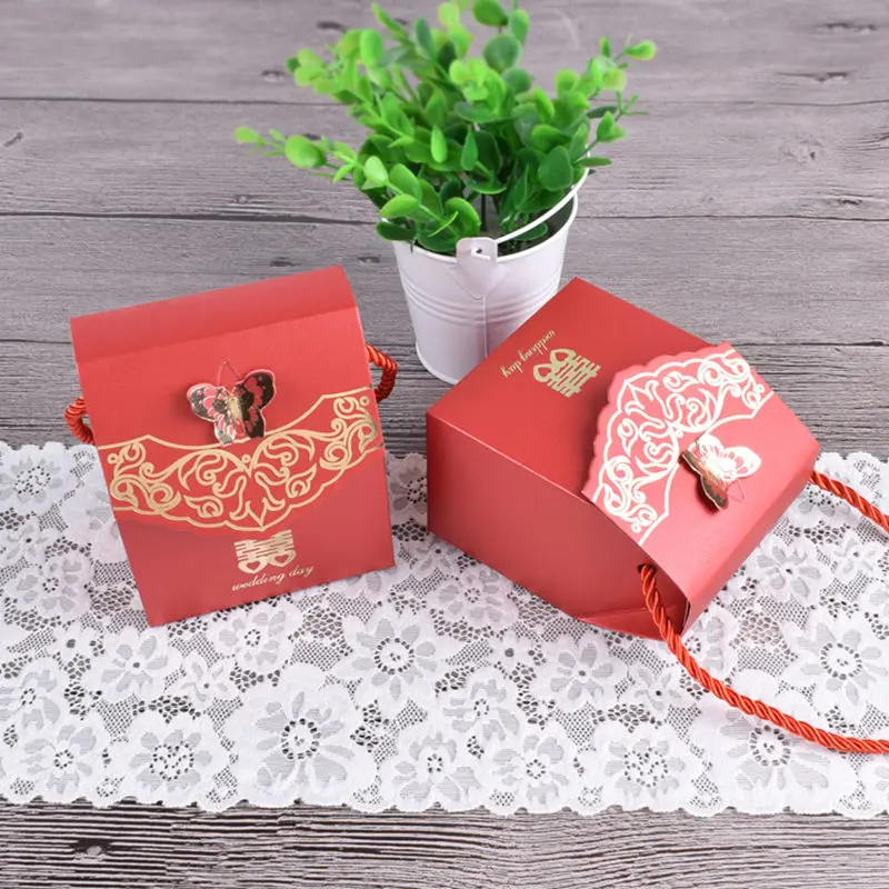 

gift bag Portable paper bag Wedding supplies Tote bag wrapping paper bags with handle 9*6.5*11CM F20173882