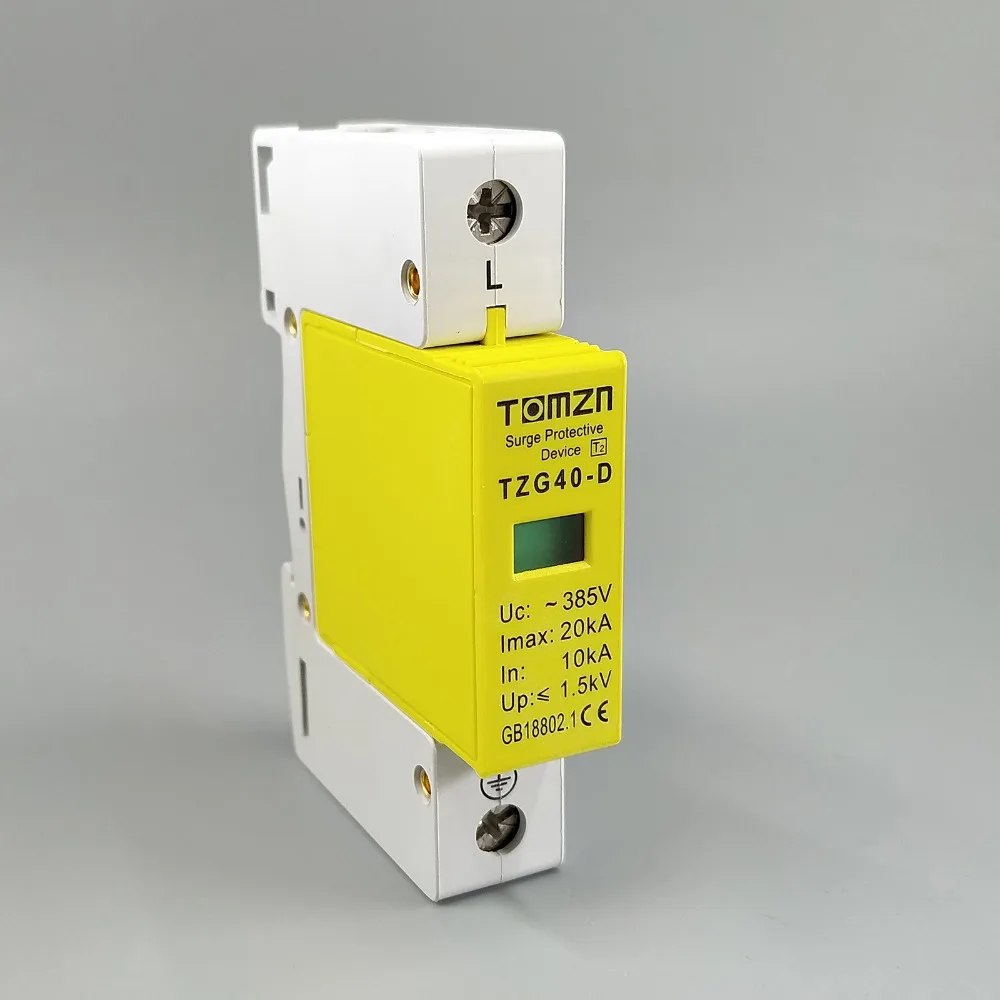AC SPD 1P 10KA~20KA D ~385V House Surge Protector Protection Protective Low-voltage Arrester Device