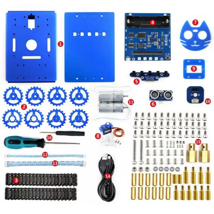 KitiBot tracked robot building kit for micro:bit  Acce C (no micro:bit)