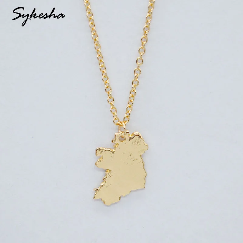 Women's Ireland Map Metal Pendant Necklace Jewelry Ireland National Map Charm Necklace