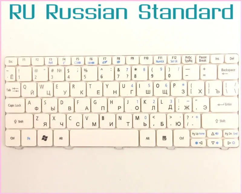 Laptop Keyboard for Acer eMachines 355 eM355 RU Russian Version White