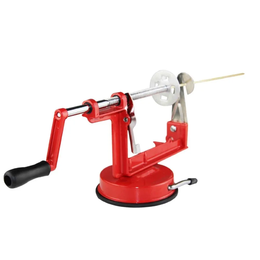 Manual Red Stainless Steel Twisted Potato Apple Slicer Spiral French Fry Cutter
