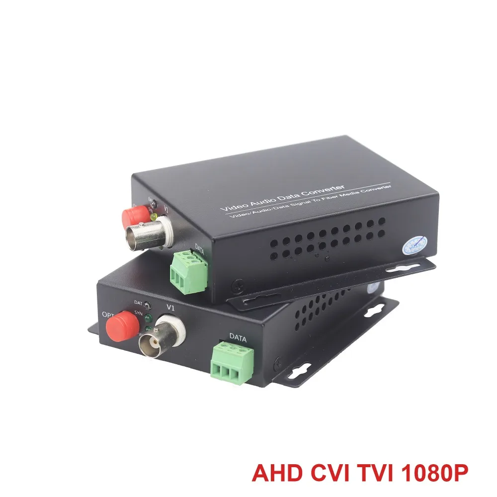 

1080P Optical Video Transmitter & Receiver Signal Fiber FC Extender Analog AHD CVI TVI Cameras 20KM