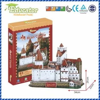 Model 3D Puzzle with Romania buliding Bran Dracula Castle Transylvania Romania Romanian Tour Souvenir 3D Puzzle Model