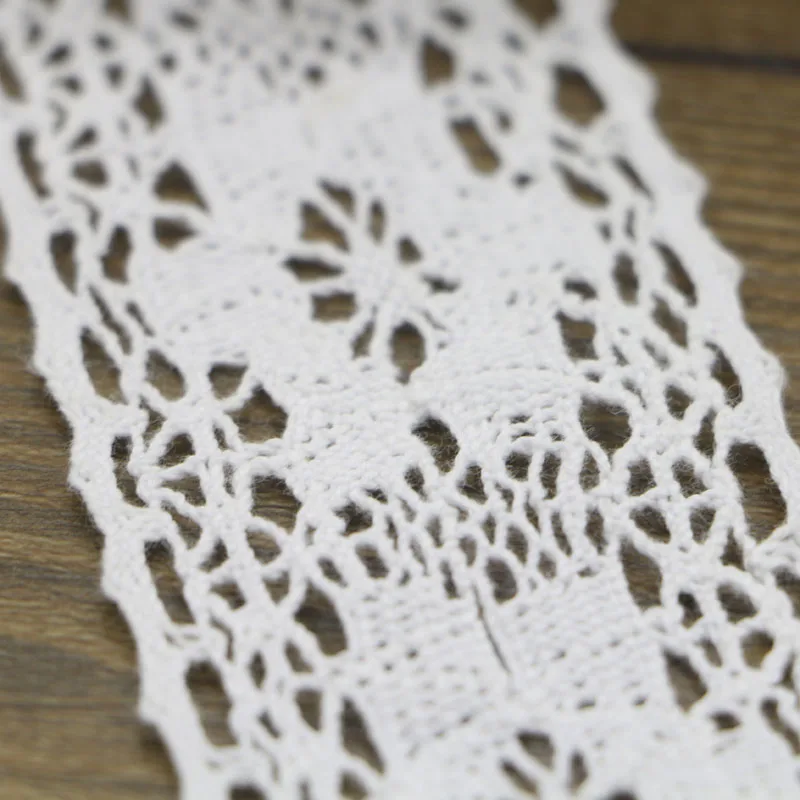 10Y White Beige Cotton Crocheted Lace Fabric Wedding Scrapbook Decration Bridal Ribbon Craft Apparel Sewing Fabric Trims3-5CM