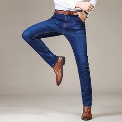 Brother Wang-pantalones vaqueros negros para hombre, Jeans elásticos ajustados de estilo clásico, a la moda, para negocios, nuevos