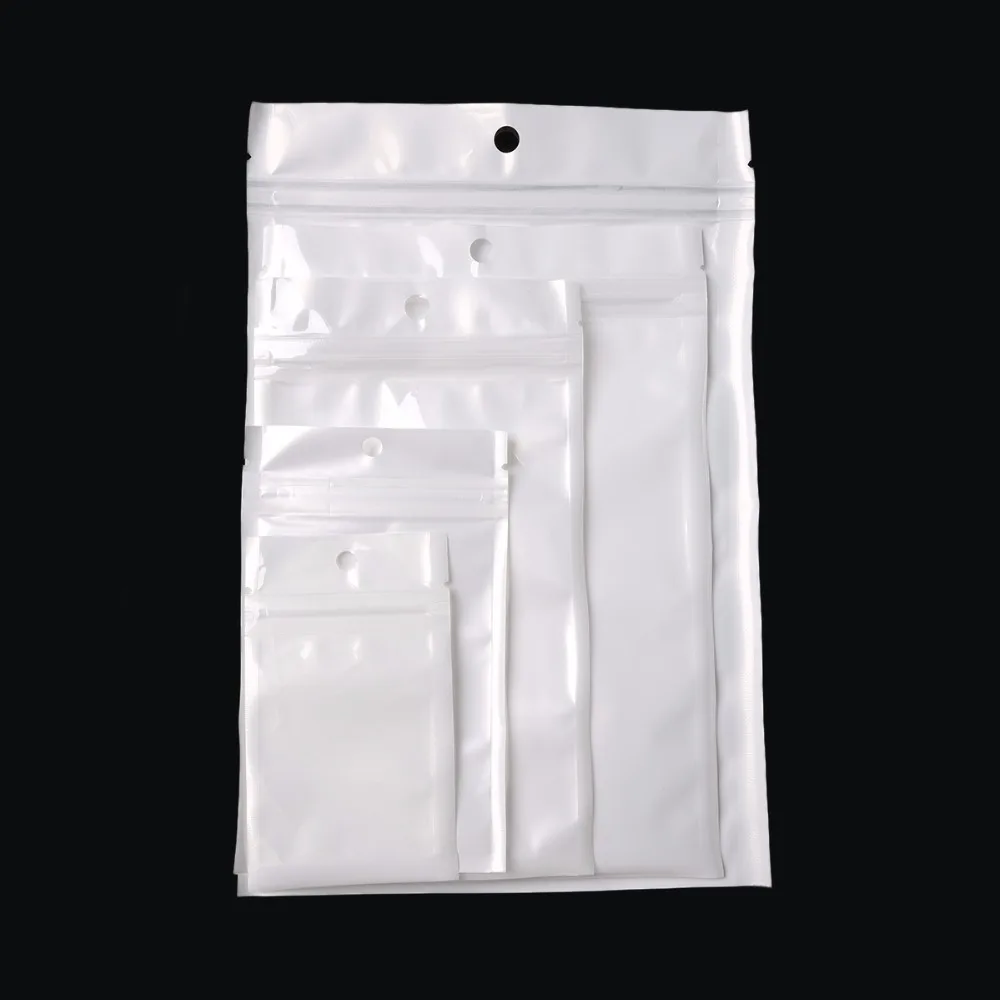 

Pick Size 9 ! White/Clear Self Seal Zipper Plastic Retail Packaging Pack Bag Ziplock Zip Lock Bag Package Hang Hole