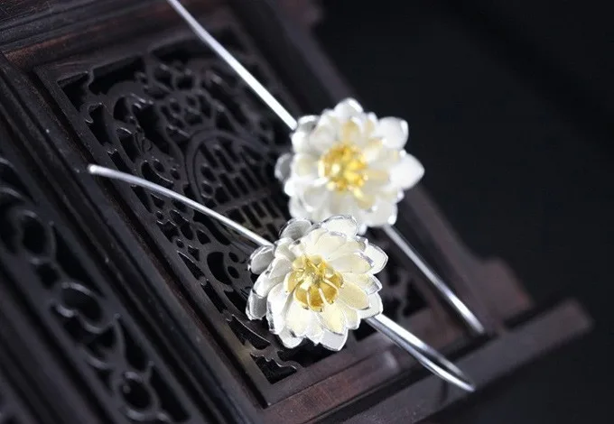 New Arrival New Elegant Lotus Drop Flower Earrings for Women High Quality Fashion Jewelry image 2