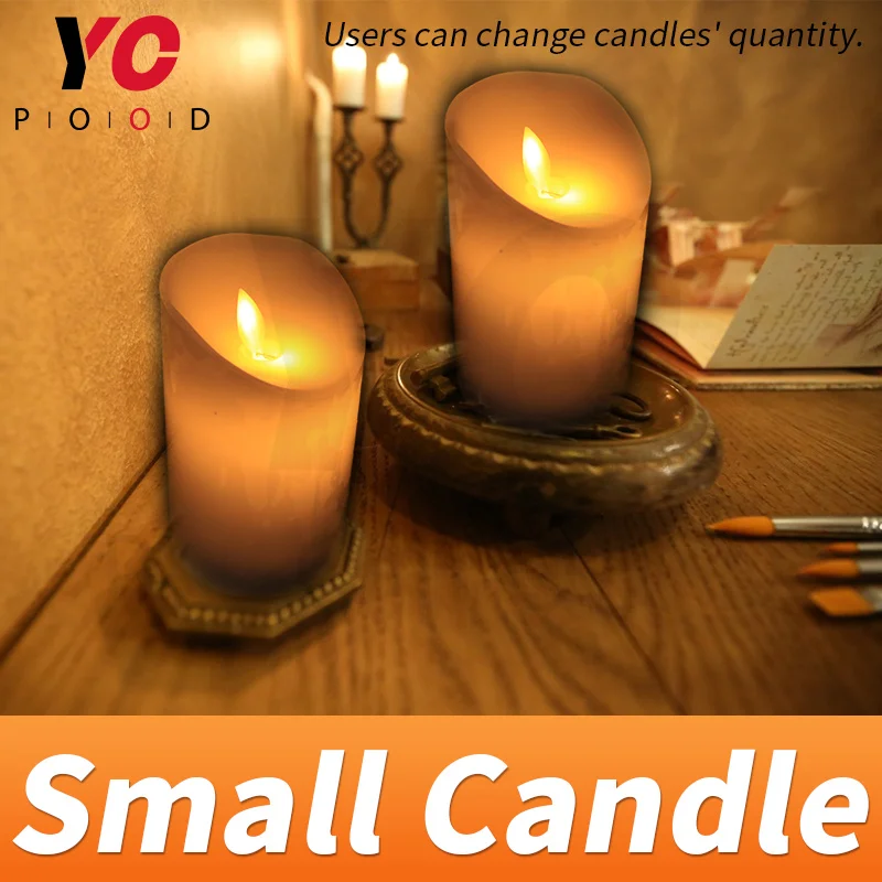 Small Candle prop escape room game for decoration press A on Remote Controller to control candle be light on or off  YOPOOD