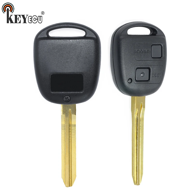 KEYECU 433MHz 4D67 / 4D68 Chip P/N:  50171 Replacement 2 Button Remote Key Fob TOY43 Blade for Toyota Prado 120 RAV4 Kluger RAV4