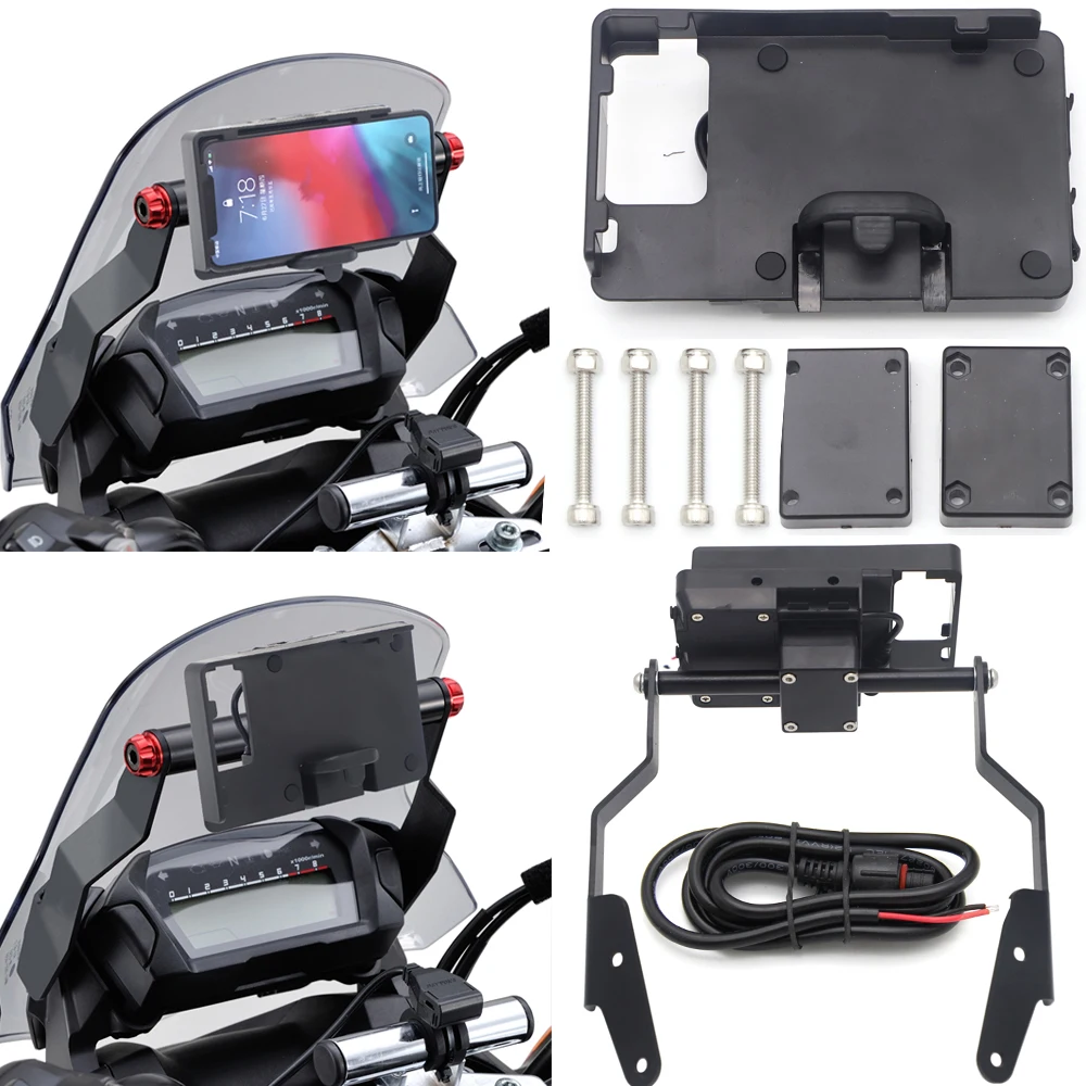 Mobilní telefon USB navigace bracket+mobile telefon GPS talíř držák pro Honda NC700X 2012-2013 rozpínací 750 X 2014-2015