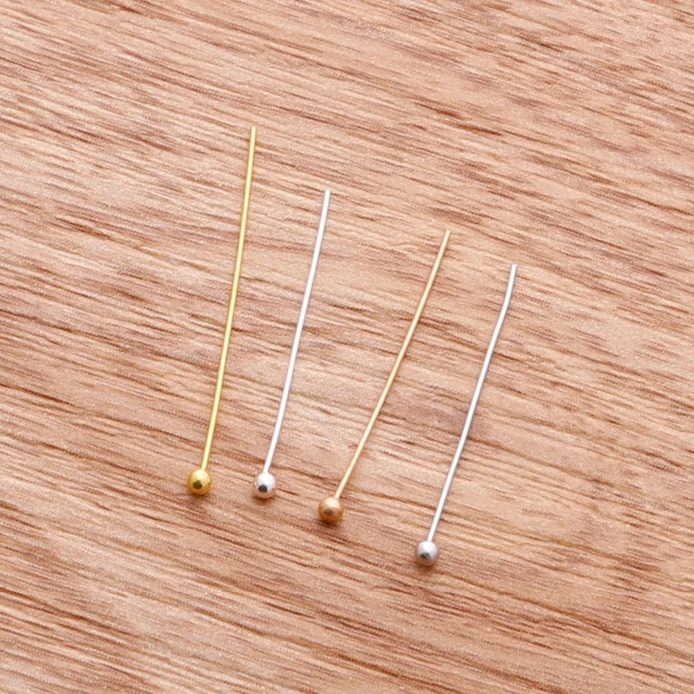 0.5x16/20/25/30mm 300-1000pcs/bag Copper Ball Head Pins Needles For Jewelry Making Necklace Bracelet DIY Jewelry Findings