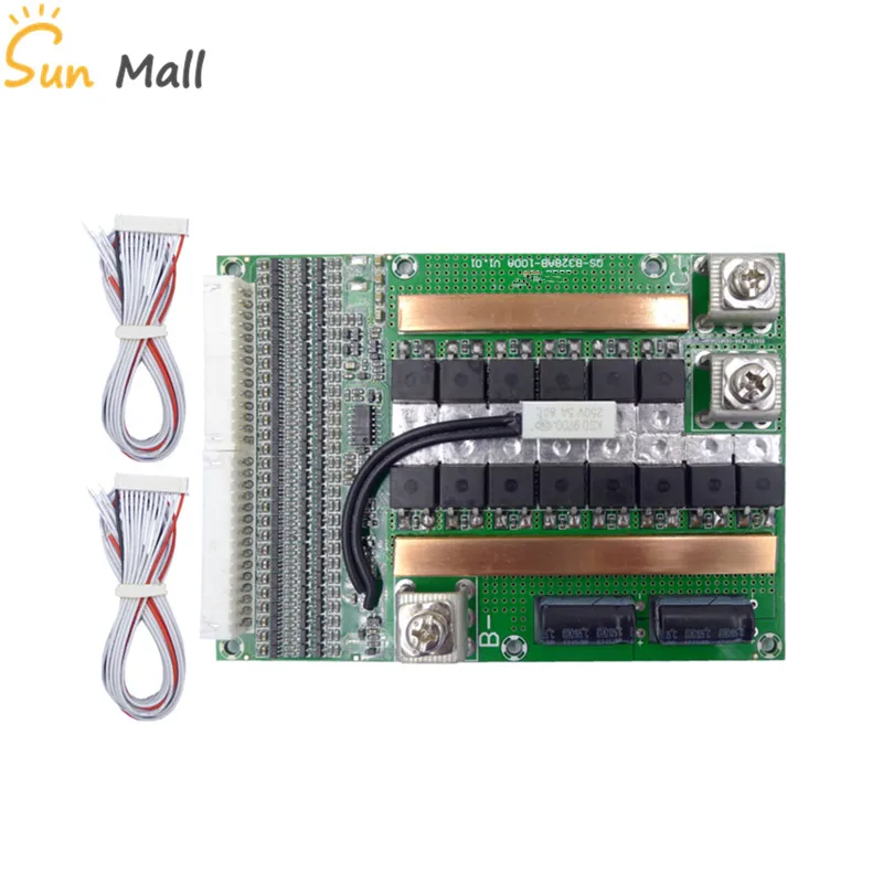 

28S 100A High Current Lithium Battery Protection Board 100V polymer with Temperature Control /Li-ion BMS board