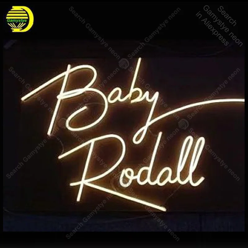 Letrero de neón Rodall para bebé, tubos de vidrio Real, Bombilla de cerveza, letrero personalizado iluminado, decoración de habitación, luces de neón para el hogar, a la venta