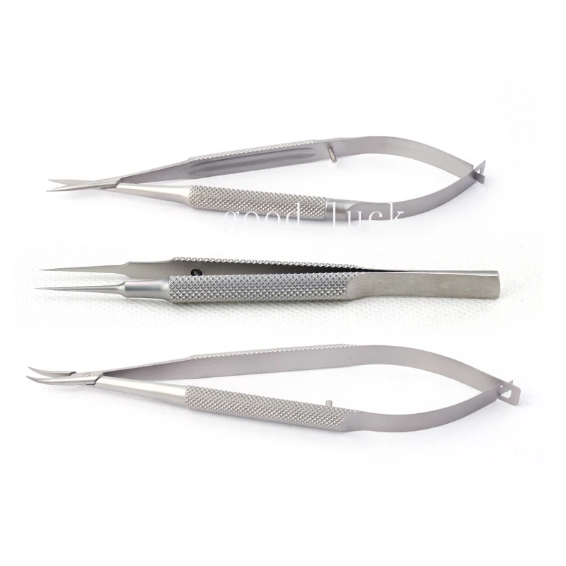 4 Stks/set Oogheelkundige Microchirurgische Instrumenten 12.5 Cm Schaar + Naald Houders + Pincet Roestvrij Staal Chirurgische Tool