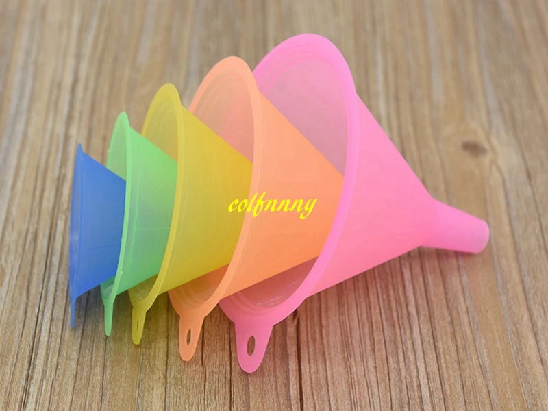 50sets/lot Fast shipping 5pcs/set Mini Funnel Plastic Small Funnels Kitchen cooking tools 5 different size