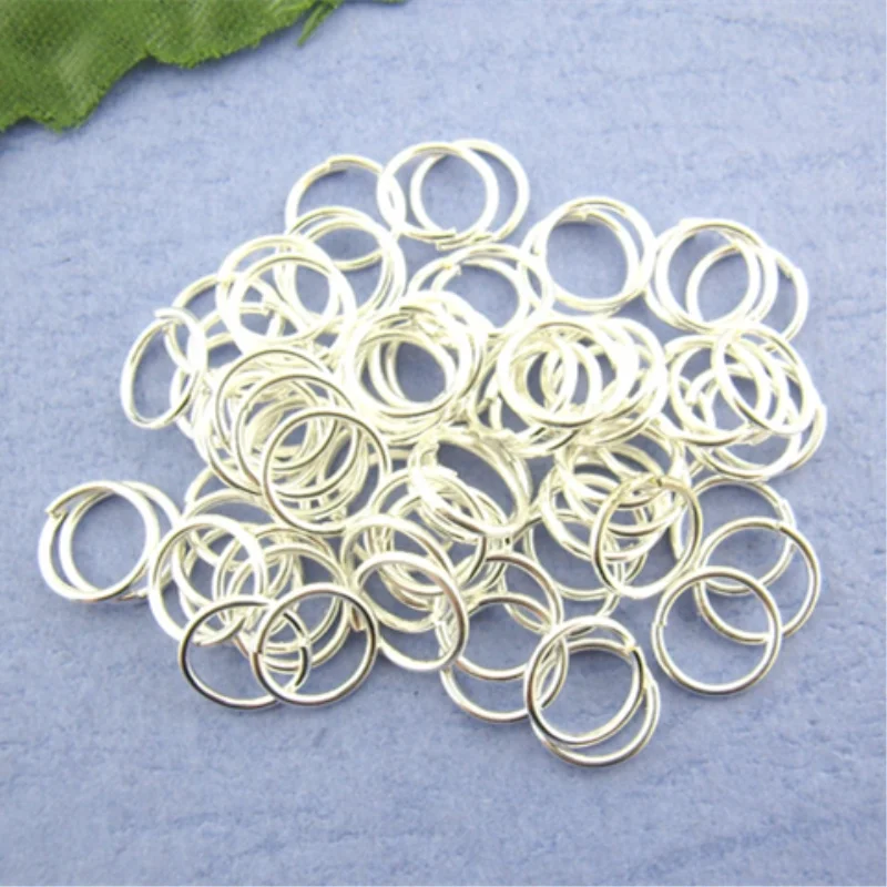 Doreen Box Lovely 600PCs Silver color Open Jump Rings 7mm Dia. (B00370)