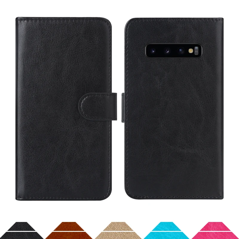 Luxury Wallet Case For Samsung Galaxy S10+ Exynos 9820 Snapdragon 855 PU Leather Retro Flip Cover Magnetic Fashion Cases Strap