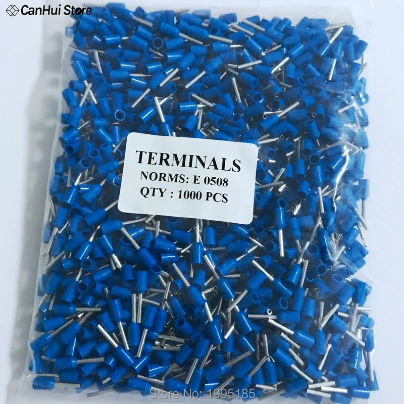 100pcs E0508 Tubular Wire Cold Pressure Connector Electrical Terminals Cable Crimps Wire Ferrules For 0.5mm2, 22 AWG Wire VE0508