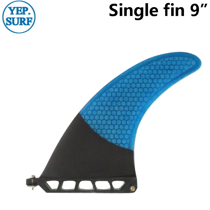 Longboard surf Fins Single Fin 9 Length Surf Fin Blue color Fin