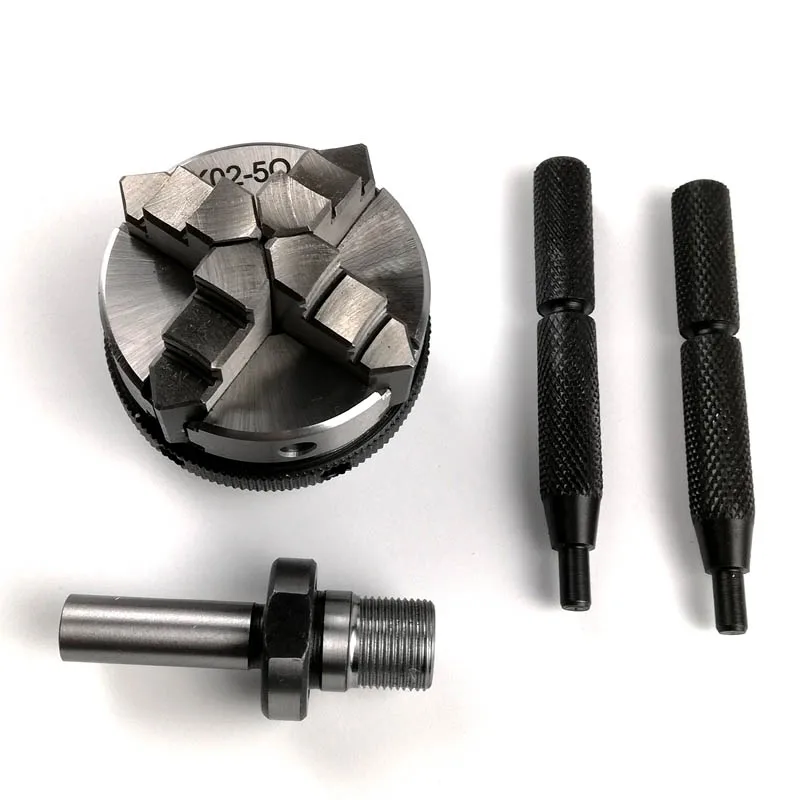 50mm Mini 4 Jaw Reversible Self-Centering M14 Thread Mount Lathe Chuck With Lock Rods K02-50+Chuck connecting rod