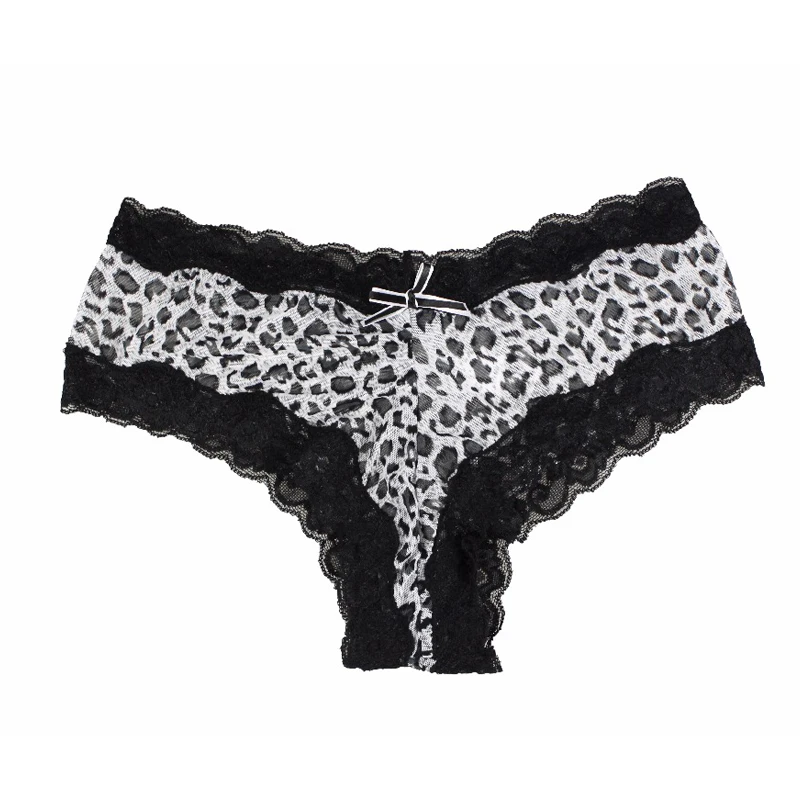 Mierside 2Pcs/Lot Sexy Panty Briefs Lace Leopard Panties Women Underwear Lingerie Small Size Panties Bow S/M/L/XL