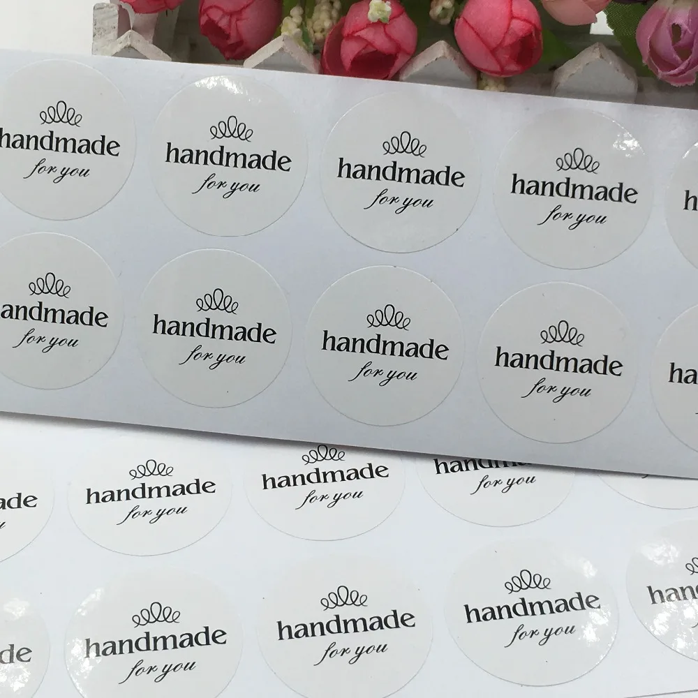 500pcs/lot White Sticker Labels Handmade self-adhesive stickers Baking Seal Label Stickers Wedding gift Label For bags/Boxes