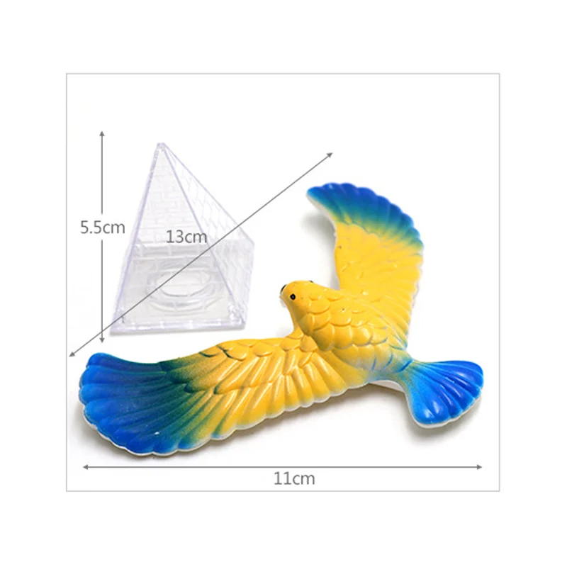 Pájaro mágico divertido que equilibra el águila con soporte de pirámide, artilugios divertidos de escritorio, juguetes para niños, regalos de cumpleaños