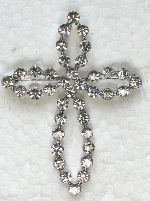 

60pcs/lot Mixed Color (Can Notes Color) Wholesale Fashion Brooch Rhinestone Cross Pin brooches & Pendant C101381