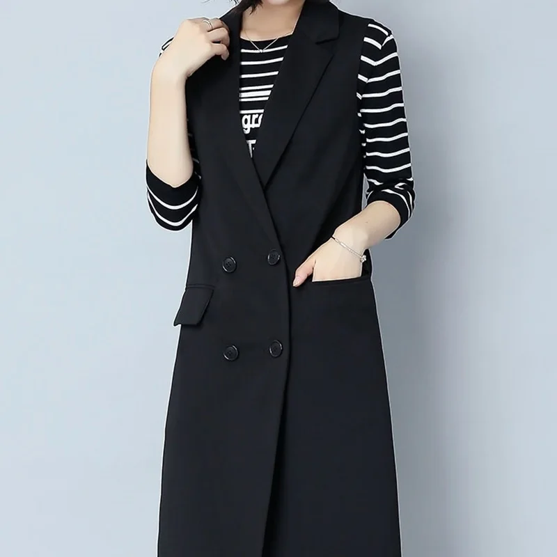 Long vest for women female business office wear clothing waistcoat ladies long vest female sleeveless jacket women DD1749 image 4