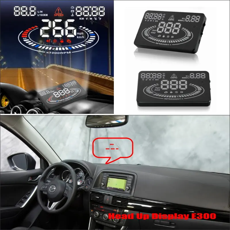 

For Mazda CX-5 CX-7 CX-9 2013-2024 Auto Electronic Accessories Head Up Display HUD Car Universal Driving Speed Alarm OBD/OBD2