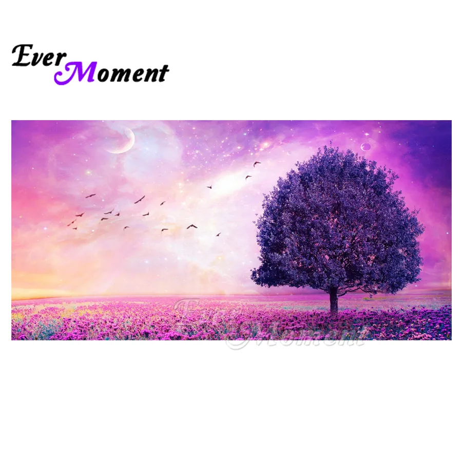 

Ever Moment Diamond Painting Purple Tree Landscape Picture Of Rhinestone 5D DIY Square Diamond Embroidery Decoration ASF1081