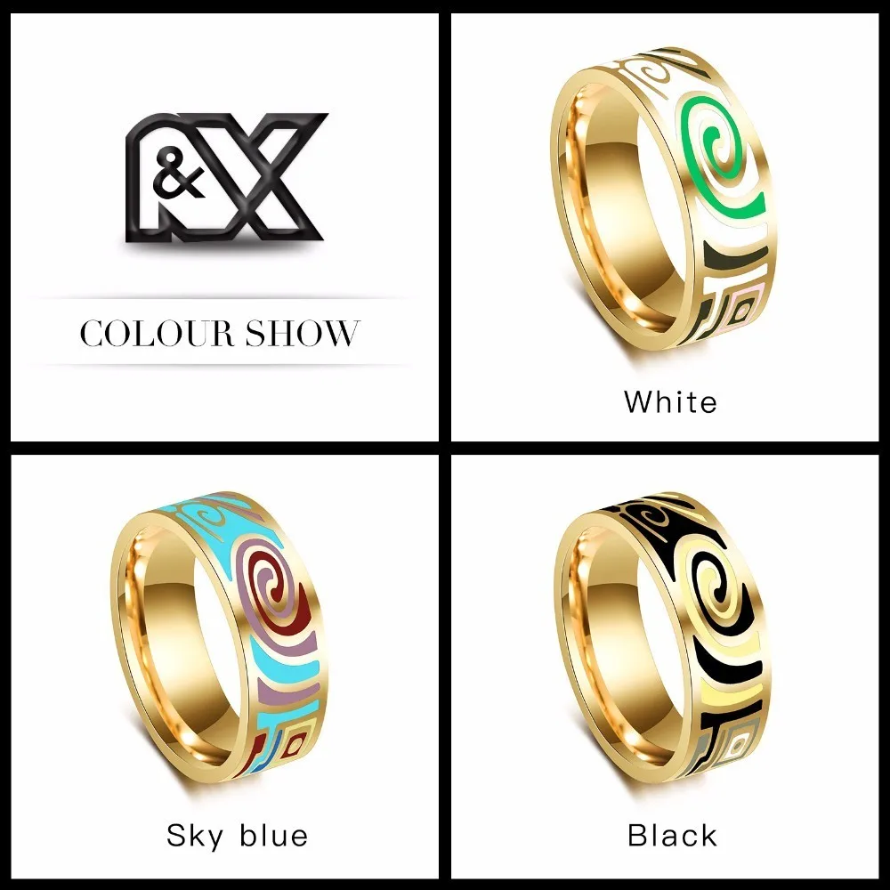 2018 Fashion Fate Love Ring Favourite Style Ceramic Enamel Jewelry Hot Sale Vintage For Women Wedding Gifts Stainless Steel