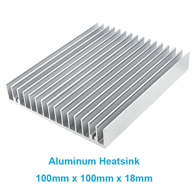 

New 1pc Silver 100x100x18mm Extruded Aluminum Heat Sink Radiator Heatsink for 20-50W LED Electronic IC Chipset heat dissipation