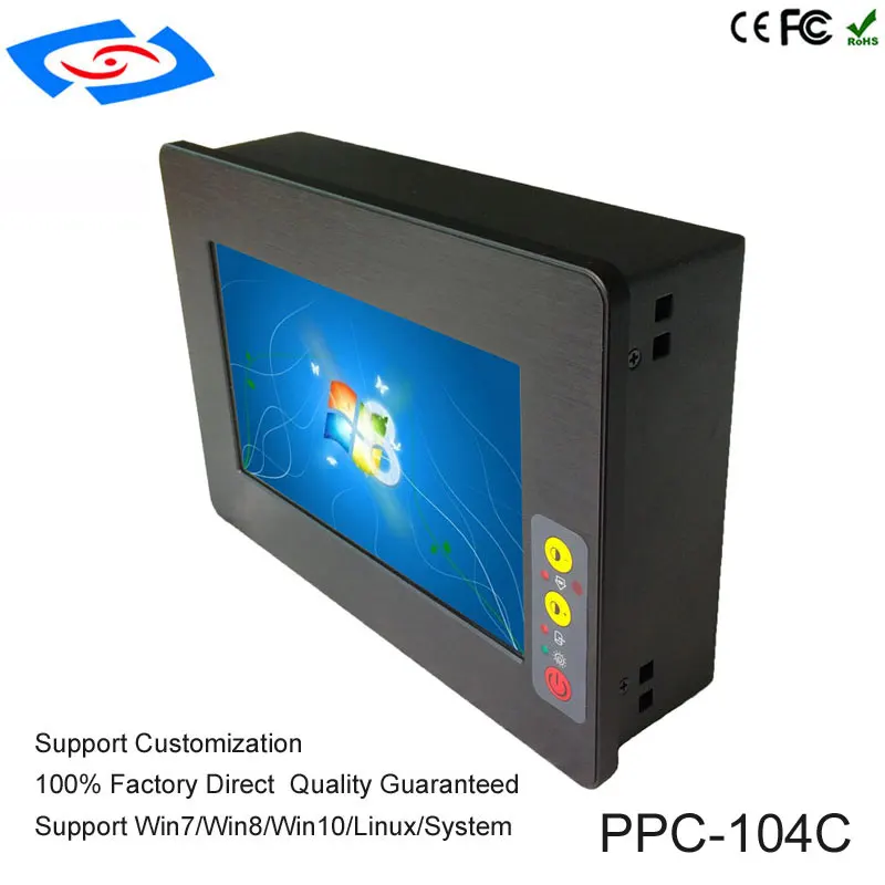 Factory Wholesale 10.4 Inch Aluminum Case Fanless Industrial Touch Screen Panel PC With VGA HDM LAN Support WiFi/3G/4G/LTE