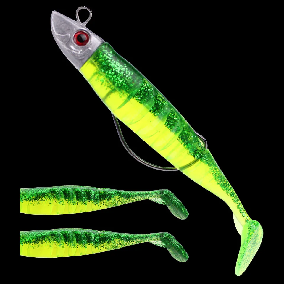 WALK FISH Jig Head Soft Fish Bait Artificial Lures Worm Hook T Tail 9cm/15g 11cm/25g Fishing Lures Pesca