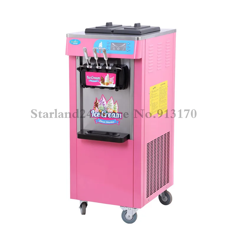 Colorful Commercial Ice Cream Machine Pink and Blue Color 20L/H 220V LED display Ice Cream Making Machines