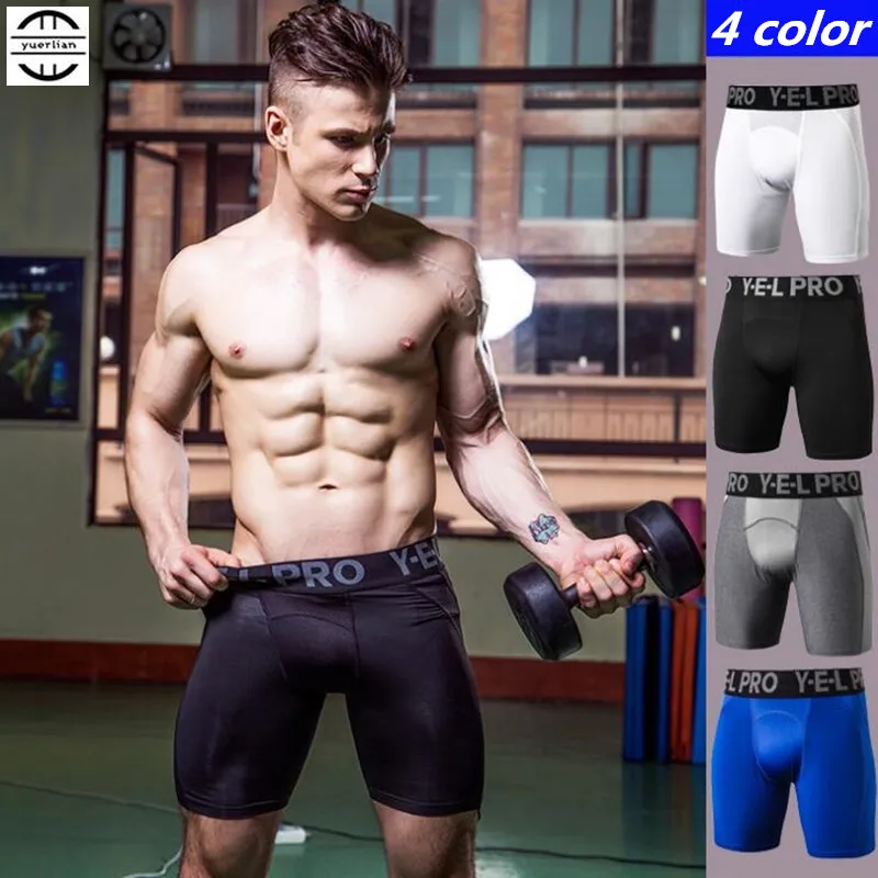 300p Men Pro Shapers Compression Underwear 3D Tight Half Boxers,High Elastic Quick-dry Wicking Sport Fitness GYM Running Shorts